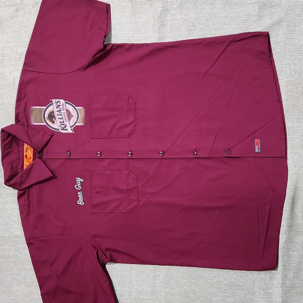 Vintage Y2K Killian's Lager Button-Up Red Kap Shirt - Various Sizes